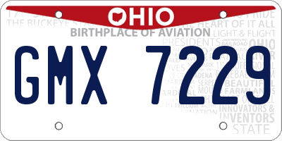 OH license plate GMX7229