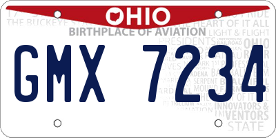 OH license plate GMX7234
