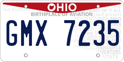 OH license plate GMX7235