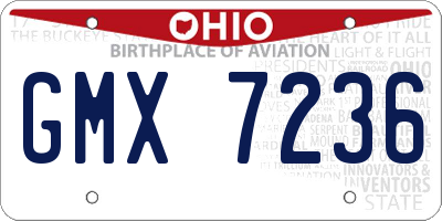 OH license plate GMX7236