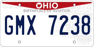 OH license plate GMX7238