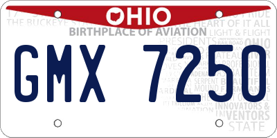 OH license plate GMX7250