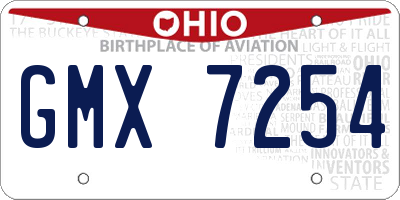 OH license plate GMX7254