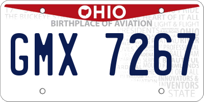 OH license plate GMX7267