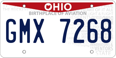 OH license plate GMX7268