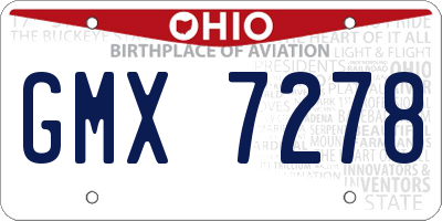 OH license plate GMX7278