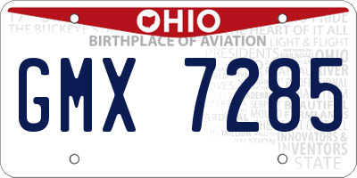 OH license plate GMX7285