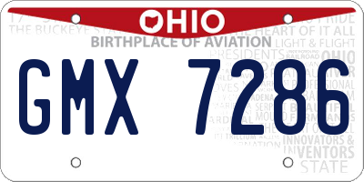 OH license plate GMX7286