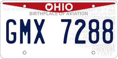 OH license plate GMX7288