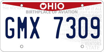 OH license plate GMX7309