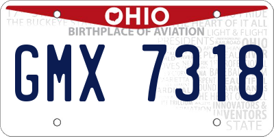 OH license plate GMX7318
