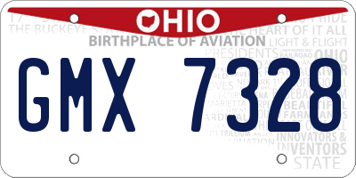 OH license plate GMX7328