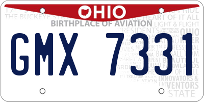 OH license plate GMX7331