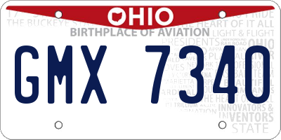 OH license plate GMX7340