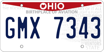 OH license plate GMX7343