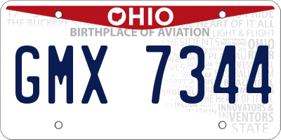 OH license plate GMX7344