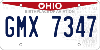 OH license plate GMX7347