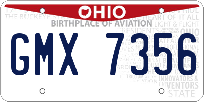 OH license plate GMX7356