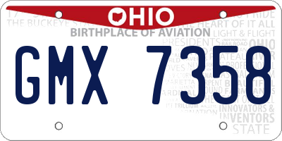 OH license plate GMX7358