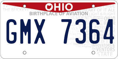 OH license plate GMX7364