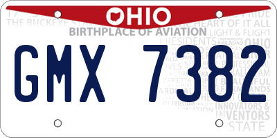 OH license plate GMX7382