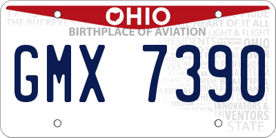 OH license plate GMX7390