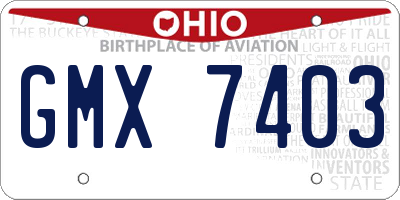 OH license plate GMX7403