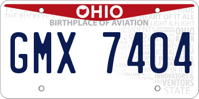 OH license plate GMX7404