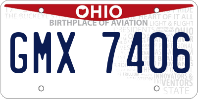 OH license plate GMX7406