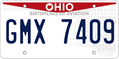 OH license plate GMX7409
