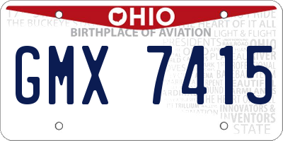 OH license plate GMX7415