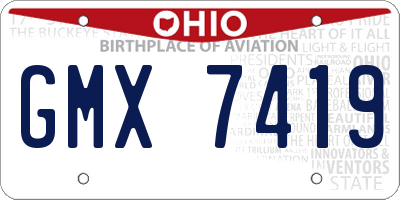 OH license plate GMX7419