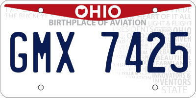 OH license plate GMX7425