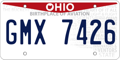 OH license plate GMX7426