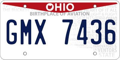 OH license plate GMX7436