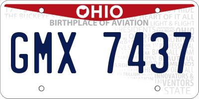 OH license plate GMX7437