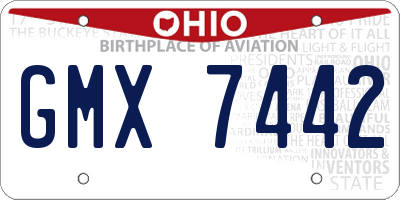 OH license plate GMX7442