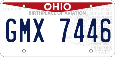 OH license plate GMX7446