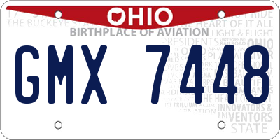 OH license plate GMX7448