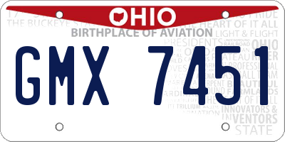OH license plate GMX7451