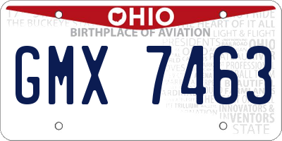 OH license plate GMX7463