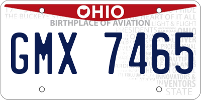 OH license plate GMX7465