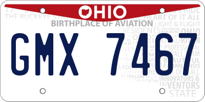 OH license plate GMX7467