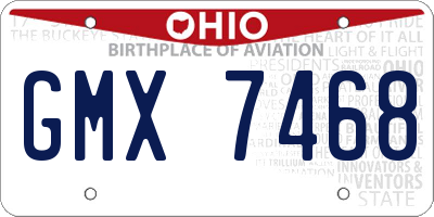 OH license plate GMX7468