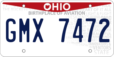 OH license plate GMX7472