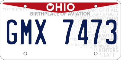 OH license plate GMX7473