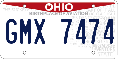 OH license plate GMX7474