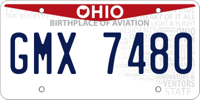 OH license plate GMX7480