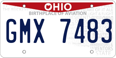 OH license plate GMX7483