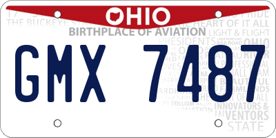 OH license plate GMX7487